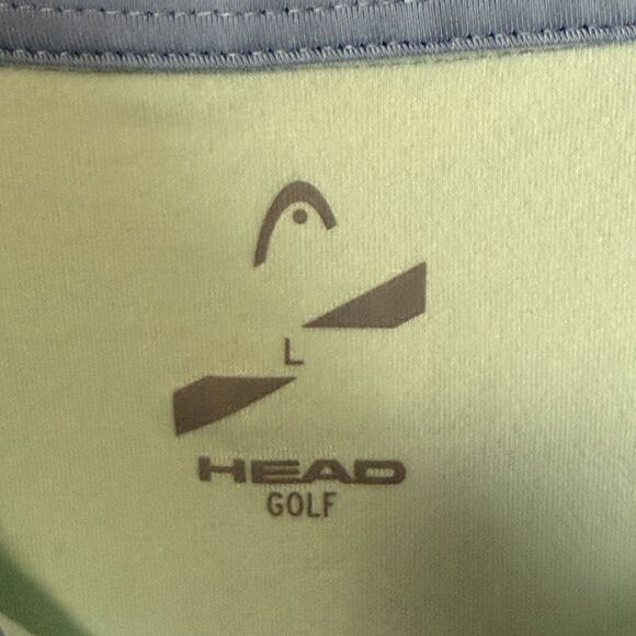 Head Golf Sportswear Men's Two-Tone Polo Shirt Size L Mint Green Blue Collar - Picture 3 of 16